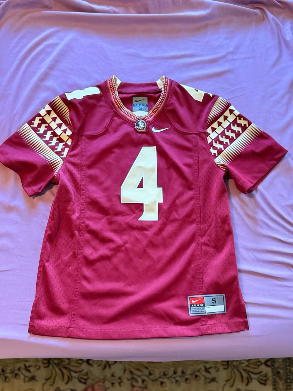 Youth Nike Florida State Seminoles #4 Garnet Football Jersey